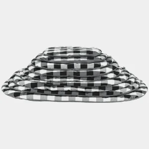Cojín para perros a cuadros en blanco y negro, desmontable y lavable, apilado en varios tamaños para todas las razas
