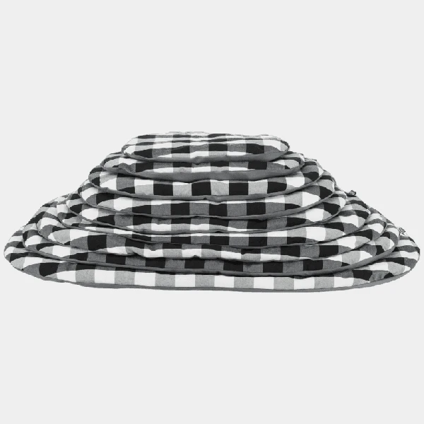 Cojín para perros a cuadros en blanco y negro, desmontable y lavable, apilado en varios tamaños para todas las razas