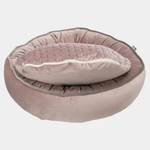 Cama de Perro Desenfundable de Lujo en Tono Pastel Cama de perro desenfundable en color rosa pastel con almohada a juego, diseño confortable y lavable