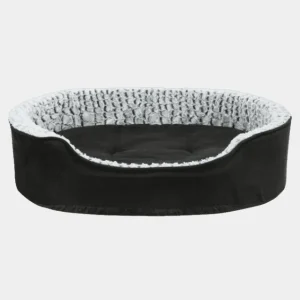 Cama Alta Premium para Perros – Elegante y Confortable Cama alta para perros con diseño ergonómico en color negro y detalles en blanco, ofreciendo confort superior y estilo moderno para mascotas