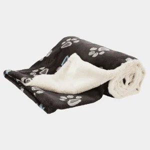Manta para perros acogedora de doble cara con diseño de huellas, perfecta para el confort de mascotas y apta para alérgicos