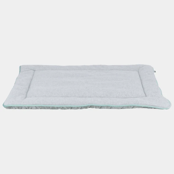 Colchoneta lavable para perros en color gris claro y menta, tamaño ideal para el descanso cómodo y seguro de tu perro