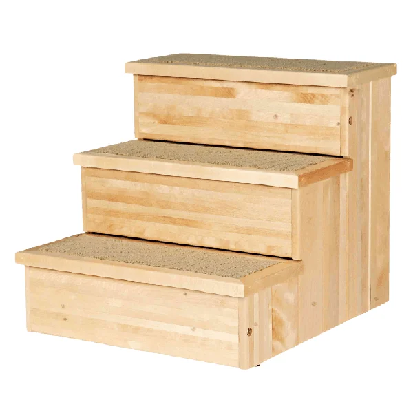 Escalera de madera para perros con peldaños antideslizantes, perfecta para ayudar a las mascotas a alcanzar superficies elevadas con seguridad y facilidad