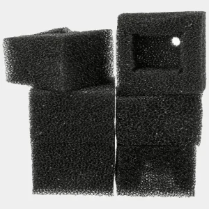 Dos filtros de esponja negros del Pack de 6 filtros de repuesto para el bebedero automático Polygon, con corte específico para un ajuste perfecto