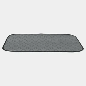 Empapador lavable de color gris para perros, con borde sellado y diseño antideslizante, ideal para entrenamiento y perros con incontinencia