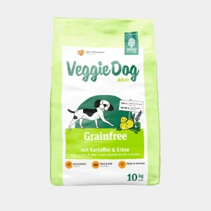 Paquete de 10 kg de croquetas veganas para perros VeggieDog Adult Grainfree con patata y guisante, 100% vegetal, 99.99% vegano, compensación de CO2, producido en Alemania.