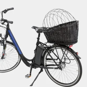 cesta-de-bicicleta-negra-para-perros-pequeños-con-reja-de-protección-ajustable