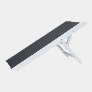 Rampa sofá para perros con superficie antideslizante y estructura plegable de madera, ajustable en tres alturas