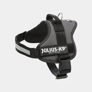 Arnés para perros Julius K-9 de color antracita, ajustable, con partes reflectantes y asa resistente para mayor seguridad y comodidad