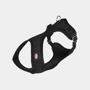 Arnés suave para perros – Comodidad y Seguridad en Color Negro Arnés suave para perros de color negro, acolchado y ajustable, hecho de malla transpirable para mayor confort y seguridad durante los paseos