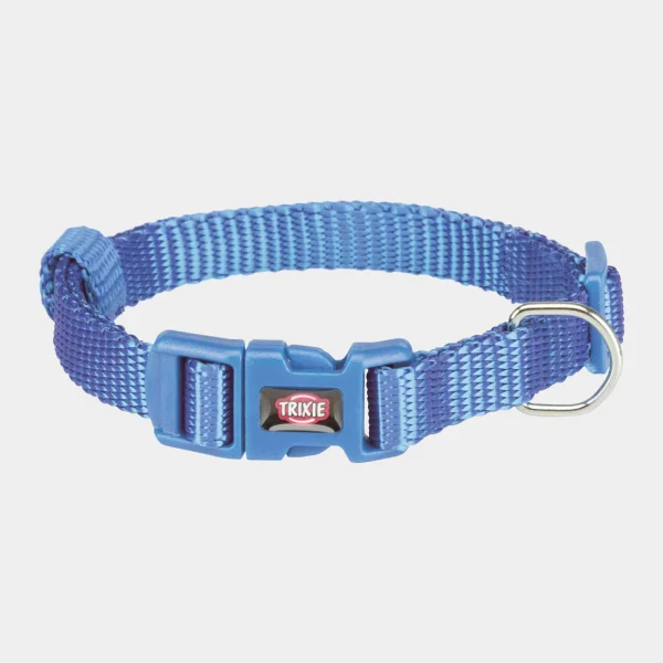 Collar azul Trixie para perros, ajustable con hebilla de cierre seguro y anilla metálica, ideal para entrenamiento y paseos diarios