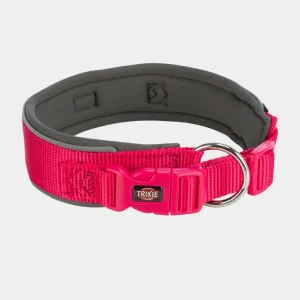 Collar acolchado para perros rojo con interior de neopreno y hebilla de plástico resistente, ideal para la seguridad y comodidad de tu mascota