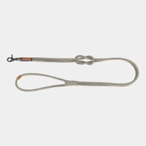 Correa para perro de piel de alta calidad, color gris, con diseño cosido y redondeado, y enganche de gatillo. Ideal para perros de todos los tamaños