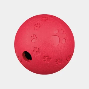 Pelota de caucho para perro roja con diseño de huellas Pelota de caucho para perro de color rojo con diseño de huellas, perfecta para mantener a tu mascota activa y entretenida
