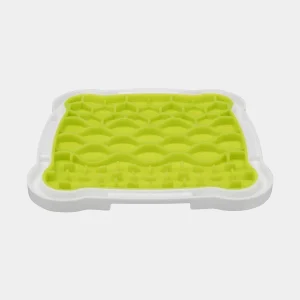 Plato para lamer perros en color verde y blanco