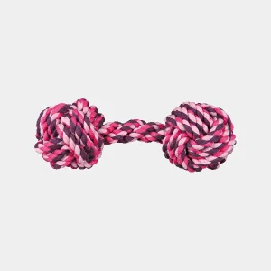 Mordedor de cuerda para perros en forma de mancuerna, color rosa, hecho de algodón puro, ideal para higiene dental y diversión