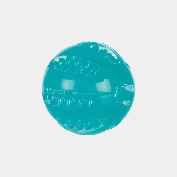 Pelota resistente para perros hecha de caucho termoplástico (TPR) con sabor a menta