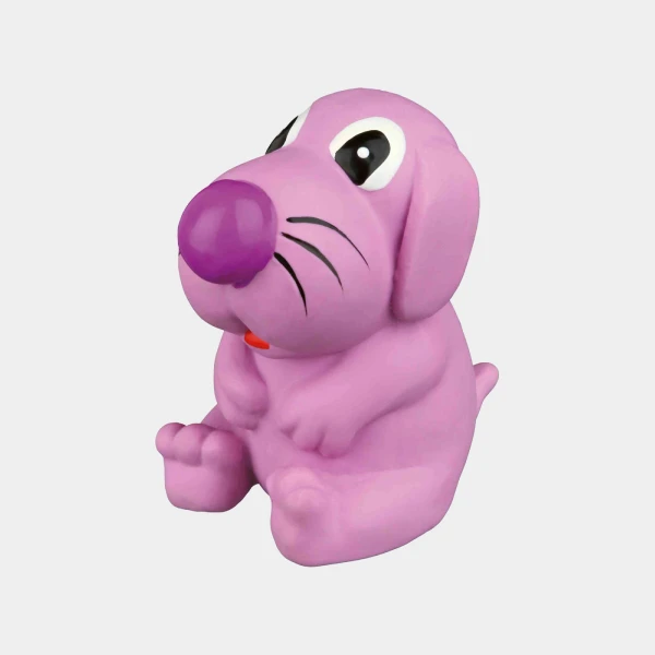 Juguete para perros de látex con sonido, diseño en color morado, ideal para mantener a las mascotas entretenidas y felices