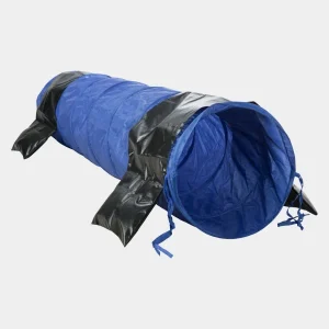 Túnel de entrenamiento para perros azul y negro, hecho de poliéster duradero