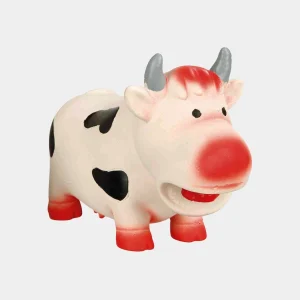 Vaca de látex con sonido para perros, juguete resistente con diseño atractivo y colores vibrantes