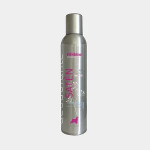 Desodorante con perfume para perros Petshine Saten en envase plateado de 300 ml