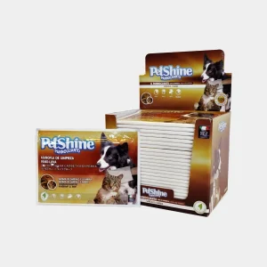 Manopla quita pelos para perros PetShine con aroma de sándalo y mirra, ideal para eliminar pelos sueltos y mantener el pelaje de tu mascota limpio y fresco