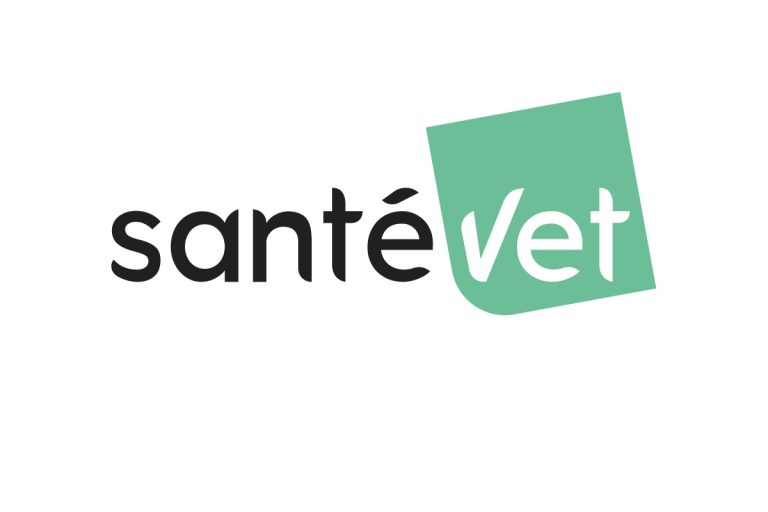 Logotipo de Santévet en colores verde y negro, destacando su compromiso con la salud y protección de las mascotas